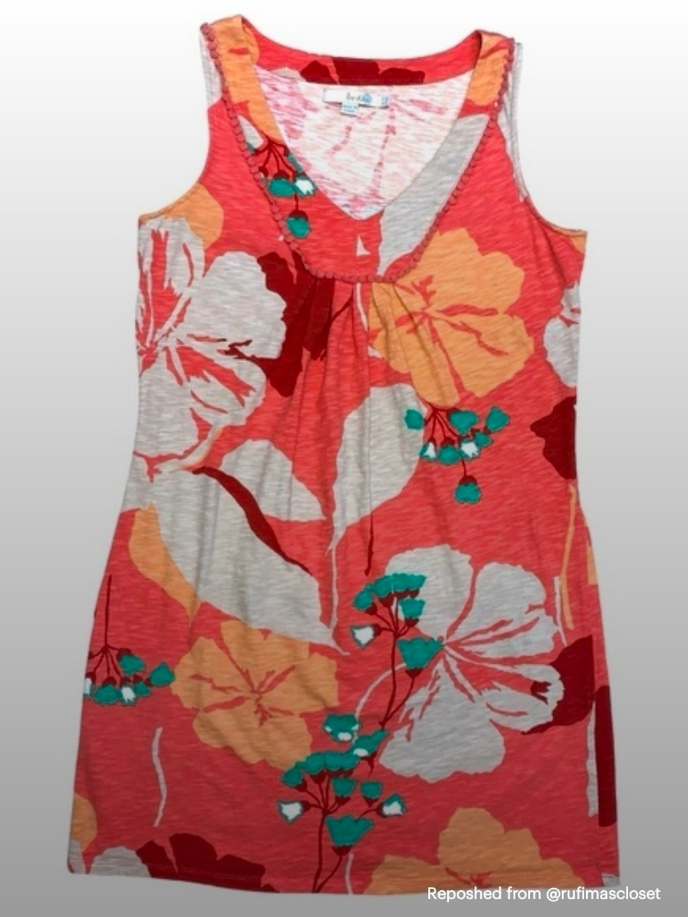 Boden Womens Hawaiian Tropical Floral Sleeveless Midi Tank Dress 8R